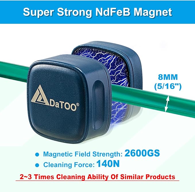 DaToo Aquarium Mini Magnetic Scrubber Scraper Small Fish Tank Cleaner Nano Glass Aquarium Cleaning Tools with Super Strong Magnet