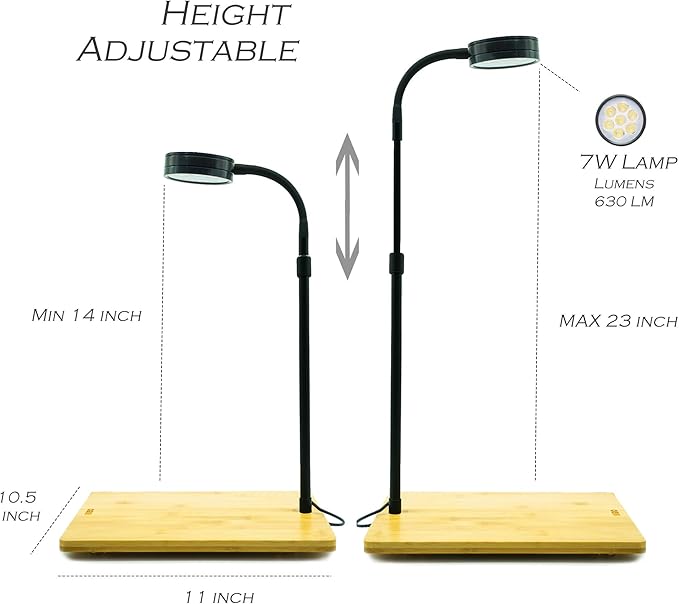 Height Adjustable Full Spectrum Nano LED Light, fits Nano Tanks, Wabi kusa, Potted Plants, Betta Tanks