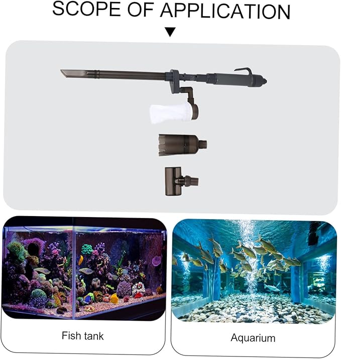 1set Electric Fish Tank Water Changer Telescopic Tube Aquarium for Water Change Sand Washing Tank Scraping No Battery Required Suitable for Small Large Aquariums