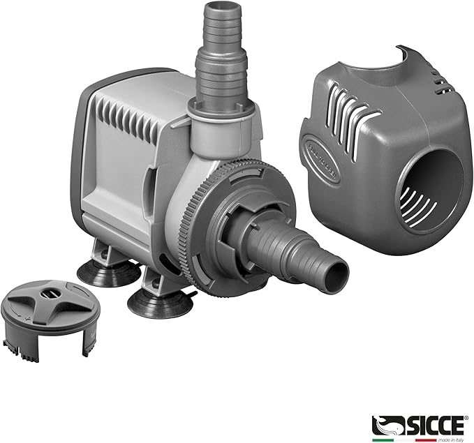 SICCE Syncra Silent 2.0 Multifunction 568 GPH Submersible Water Pump | Italian Made 35W Ultra Quiet Durable Aquarium Fish Tank, Fountain, Pond, Hydroponics, Terrarium Black | Freshwater & Saltwater