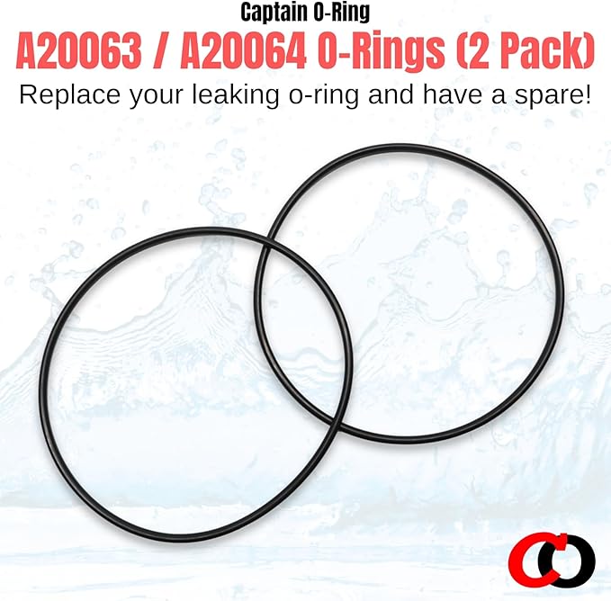 Captain O-Ring – Replacement A20063 A20064 Orings for Fluval 304, 305, 306, 307, 404, 405, 406, 407 Canister Filter Motor Head Lid Seal Ring (2 Pack)