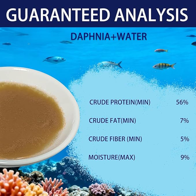 Daphnia, Instand Fish Food, 50ml Ready to Use Aquarium Fish Food, Non-Living, Food for Betta Saltwater Marine Freshwater Fish (Daphnia)