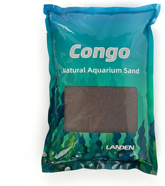 LANDEN Congo Aquascapeing Sand for Aquarium Landscape 2L(9lbs) X2pcs, Brown, Aquarium Natural Fine Decorative Sand, Tropical Rainforest Biotope Aquariums, Depth Enhancing, 0.4-0.9mm