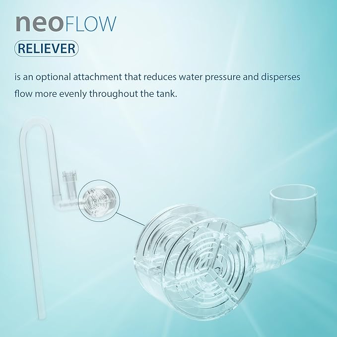Aquario Neo Reliever - Freshwater Planted Aquarium Flow Controller for/fits Neo Flow Lily Pipes, Rimless Tank Water Flow Accessory - Large, 17mm ID for/fits 5/8"(16/22) Tubing
