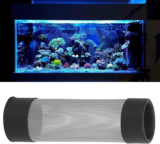 Aquarium Intake Filter Mesh Cover Fish Mesh Net Strainer Metal Pre Filter Tube Filter Accessory Stainless Steel Mesh Inflow Guard Intake Cover for Shrimp and Fish (Internal Diamete