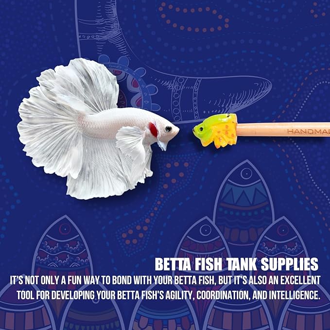 KOIKA Fish Training Stick Toys Fish Tank Decor Betta Training Wand (Fish Training Wand)