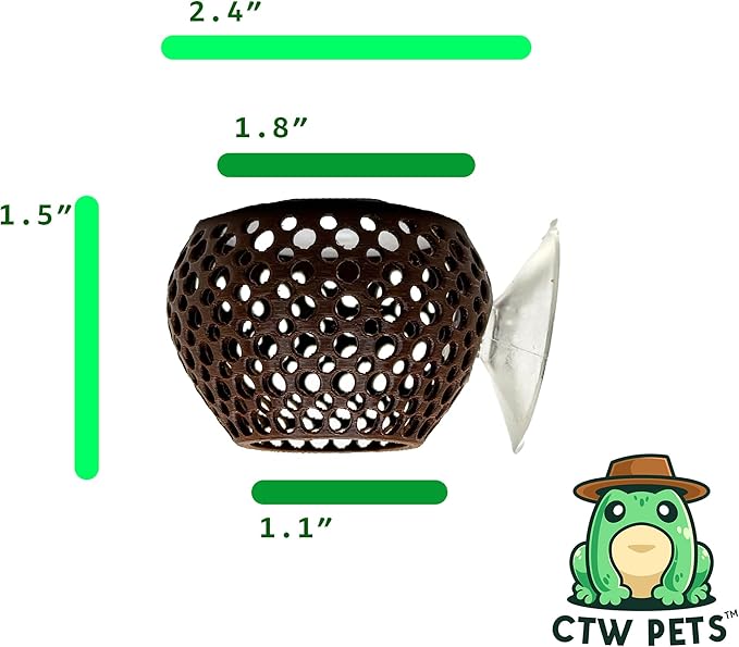 CTWPets Natural Betta Bulb Hide | Betta Rest Fish Tank Ornament | Aquarium Cave with Suction Cup for Small Fish Tank, Betta Habitat, Shrimp Hideout, Aquatic Decor (Dark Brown)