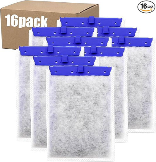 16 Pack Large Aquarium Filter Cartridges - Compatible with Whisper Bag Filter Fits Models 20i, 40i/IQ20, 30, 45, 60/PF20, 30, 40, 60