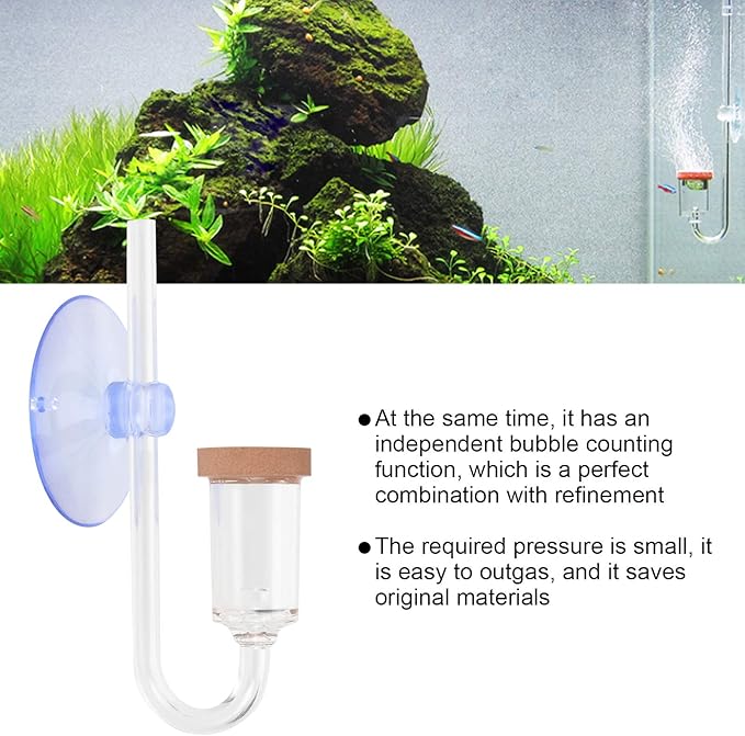CO2 Diffuser, Fish Tank CO2 Atomizer, Transparent CO2 Diffuser, Acrylic for Home Saves Original Materials Easy to Outgas Aquarium(M)