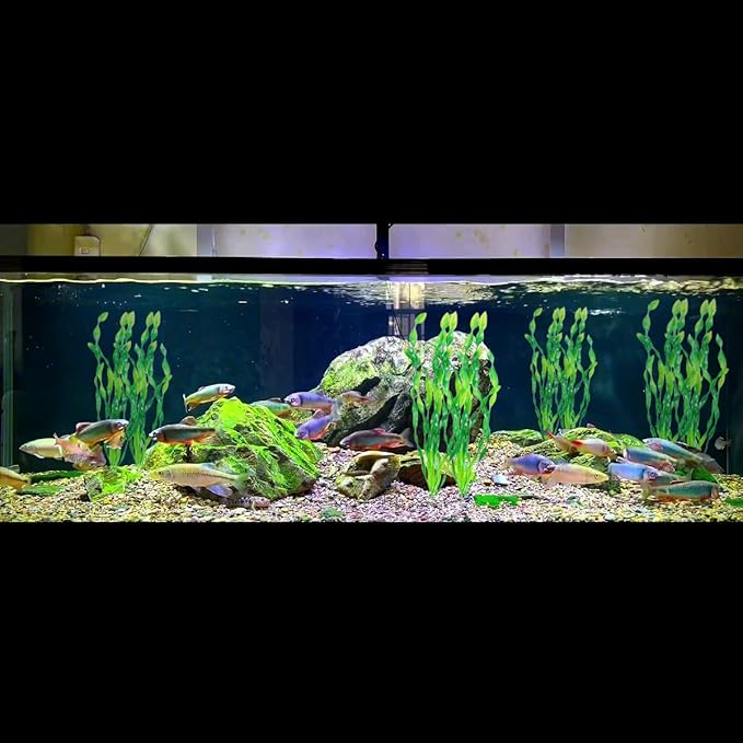 12Pcs Artificial Seaweed Water Plants, Aquarium Decorative Plants, Plastic Fish Tank Plants Decoration for Home and Office Fish Tanks(Green)
