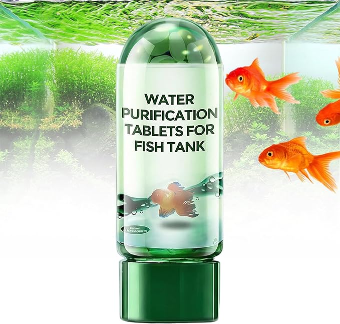 Water Purification Tablets for Fish Tank, Powerful Aquarium Water Purification Tablet, Efficient Clear Turbidity & Improve Water Quality, Remove All Kinds of Turbidity from Fish TankWater (1pcs)