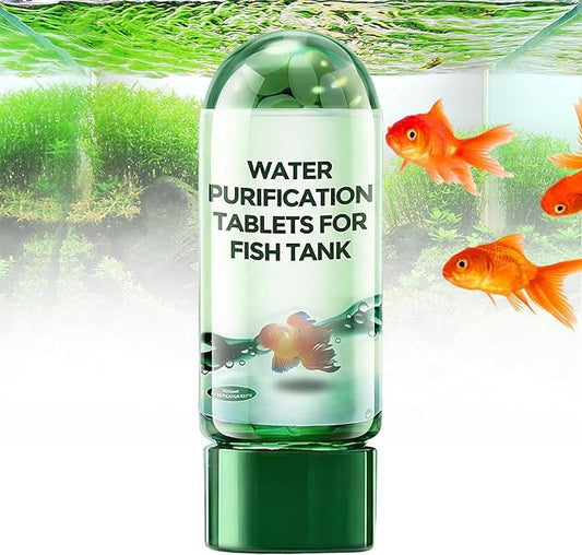 Water Purification Tablets for Fish Tank, Powerful Aquarium Water Purification Tablet, Efficient Clear Turbidity & Improve Water Quality, Remove All Kinds of Turbidity from Fish TankWater (1pcs)
