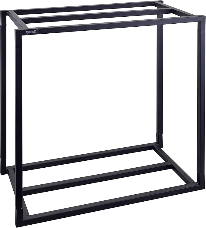 Gex Aquarax Steel 600BK Width 23.6 x Depth 11.8 inches (60 x 30 cm) Aquariums, Assembly Type Aquarium Stand, Top and Bottom 2 Levels, Black