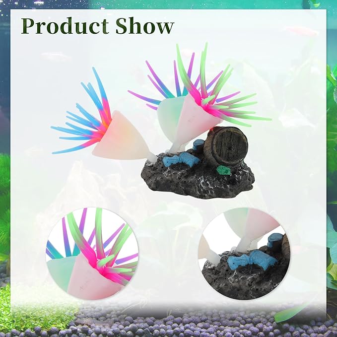 Fluorescent Aquarium Coral, Vibrant Glowing Effect, Fish Tank Decorations, Artificial Accessories, Purple, Blue