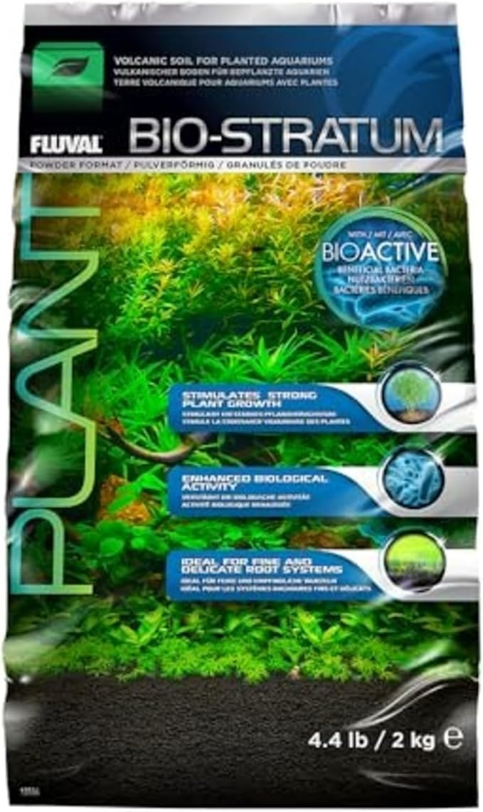 Fluval 12696 Natural Mineral-Rich Volcanic Soil Bio Stratum for Planted Tanks, 4.4 lbs. - Aquarium Substrate for Healthy Plant Development, Growth, and Color