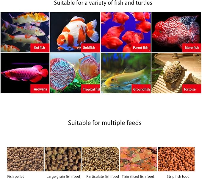 Automatic Fish Feeder for Aquarium, 200ml Auto Food Dispenser with Timing Feeding, Mute Design for Betta Koi Turtle Small Tank