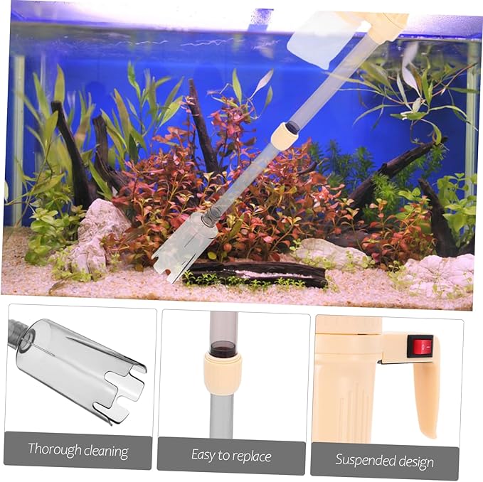 1set Aquarium Cleaning Tool Electric Fish Tank Water Pump Sand Cleaner Multi-Functional Vacuum for Water Changes Impurity Removal Compatible Various Tank