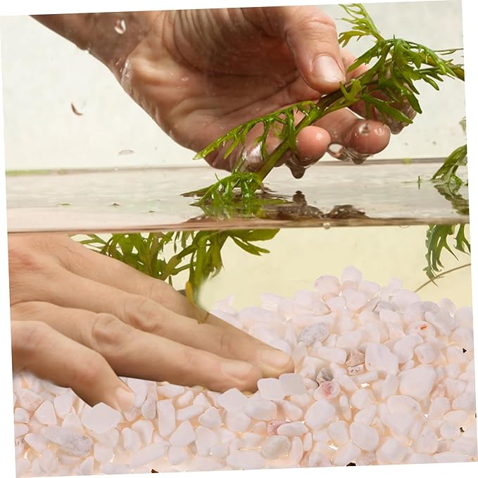 GALPADA 1bag White Jade Sand for Aquarium Landscaping Natural Stones for Fish Tank Decor Pack of Decorative Gravel for Plants and