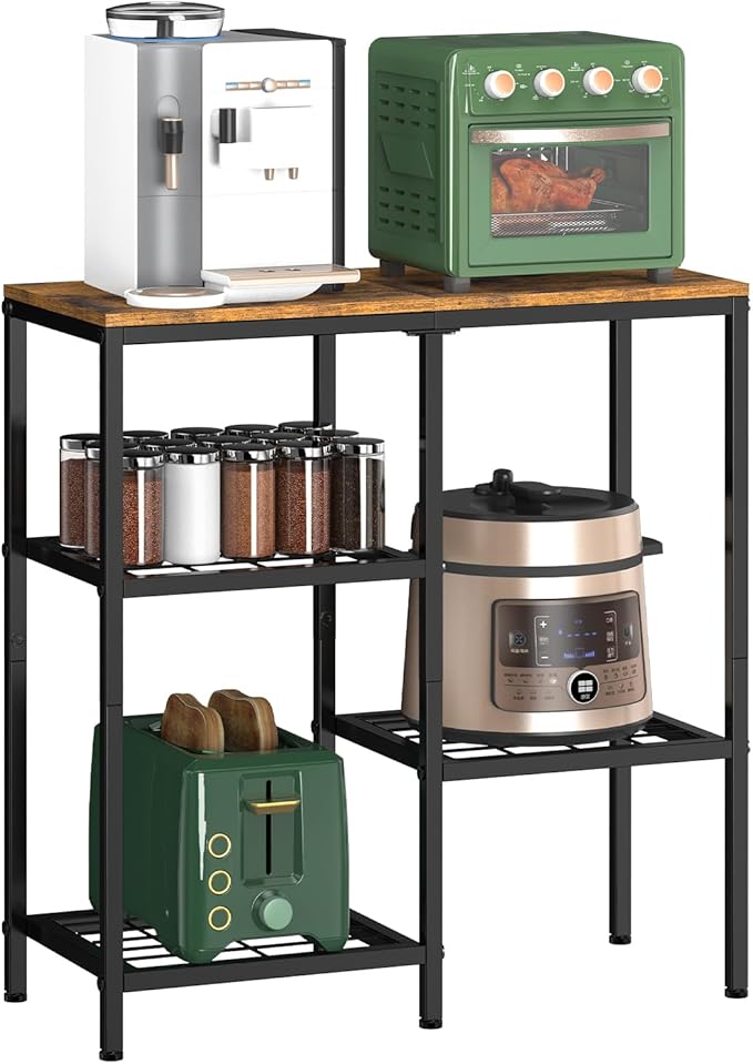 20 Gallon Aquarium Stand, 3 Tier Metal Fish Tank Stand with Shelves, Reptile Tank Stand for Accessories Storage, Turtle Terrarium Stand for Home Office,29.13" L x 12.2" W Tabletop, Brown