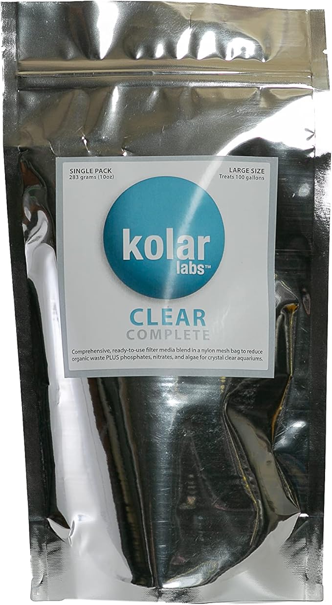 Kolar Labs Clear Complete – Comprehensive, Fast-Acting, Pre-Rinsed, Nitrate and Phosphate Reduction Filter, Large Packet