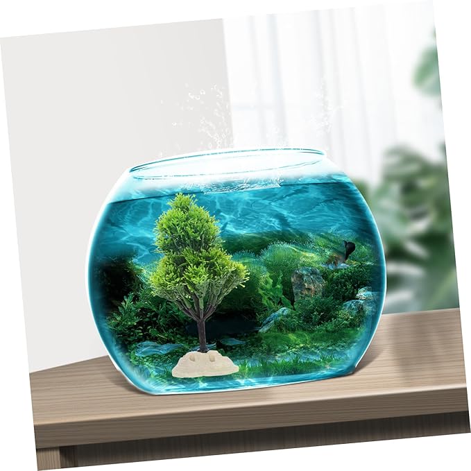 1pc Lifelike Christmas Tree Aquatic Plants for Fish Tank Decor Aquarium Landscaping Vivid Fake Water Plants for Home Desktop Aquarium Decoration