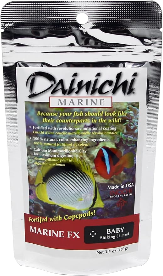 Dainichi Marine Fish Food Marine FX, Sinking Baby Pellet (0.9-1.0 mm) - 3.5 oz (100 g) for Tropical Marine Fish