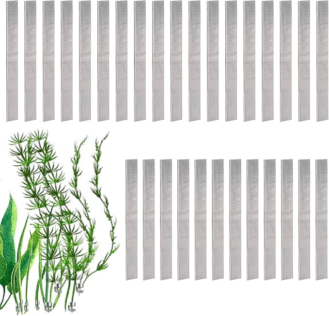 XIHIRCD 30pcs Aquarium Plant Weights: Bendable, Metal Anchors for Ponds & Aquariums - Prevent Plants Floating