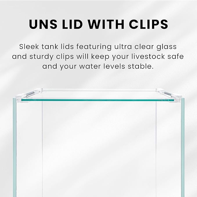 Ultum Nature Systems Ultra Clear Rimless Aquarium Lid for Glass Fish Tanks - Cover With Clips for 90L Frameless Tanks