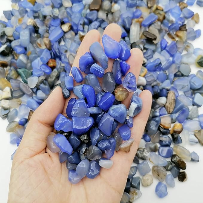 335g Assorted Blue Quartz Crystals Rocks Blue Crushed Crystal Quartz Tumbled Blue Rocks