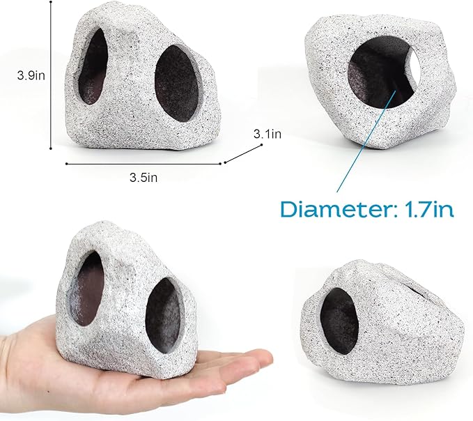 Fish Aquarium Decorations Cave Hide with Viewing Window for Betta Fish Tank Decor