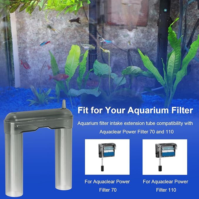 Aquarium Filter Intake Extension Tube, U Tube Compatibility with Aquaclear Power Filter 70 110, for Aquaclear Intake Tube Keeps Water Crystal Clear,Replacement Tube Aquarium Filter Accessories