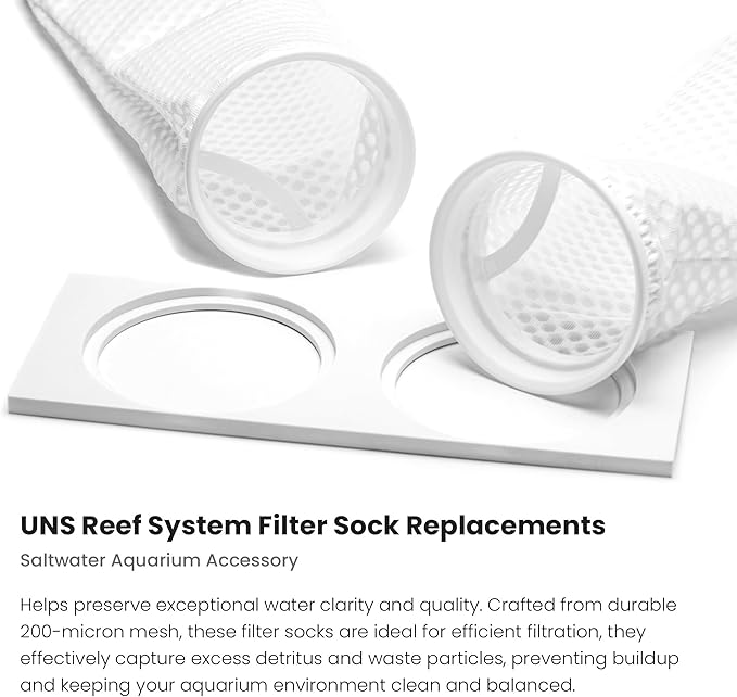 Ultum Nature Systems Filter Sock Replacement - 200 Micron 3D Honeycomb Mesh Aquarium Sump Socks for Reef/Marine/Saltwater/Freshwater Fish Tanks, Aquatic Water Filtration - Honeycomb, 4x12 (4 Pc)