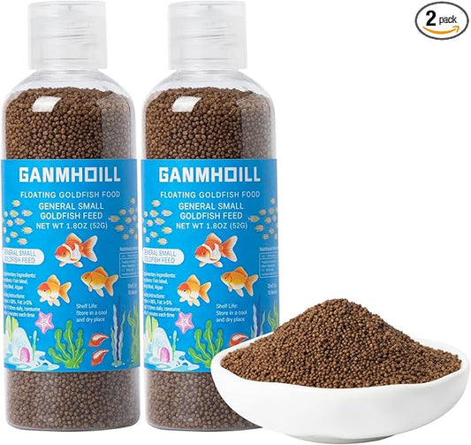 Floating Goldfish Food Pellets - Natural Color Enhancing with Antarctic Krill & Spirulina, Clear Water Formula for Growth, Convenient Moisture-Proof Packaging, Suitable for Koi & Goldfish