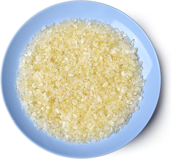 LAIDANLA Citrine Crushed Stone Crystal Chips Bulk Natural Gemstones Healing Reiki Crystals Mini Quartz Vase Filler Aquarium Gravel 0.55lb
