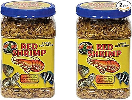 Zoo Med Large Sun-Dried Red Shrimp 10oz Each (2 Pack)
