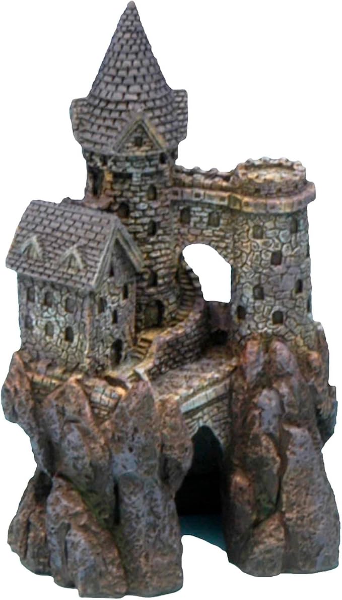 Penn-Plax Age-of-Magic Wizard’s Castle Aquarium Decoration – Safe for Freshwater and Saltwater Fish Tanks – Small