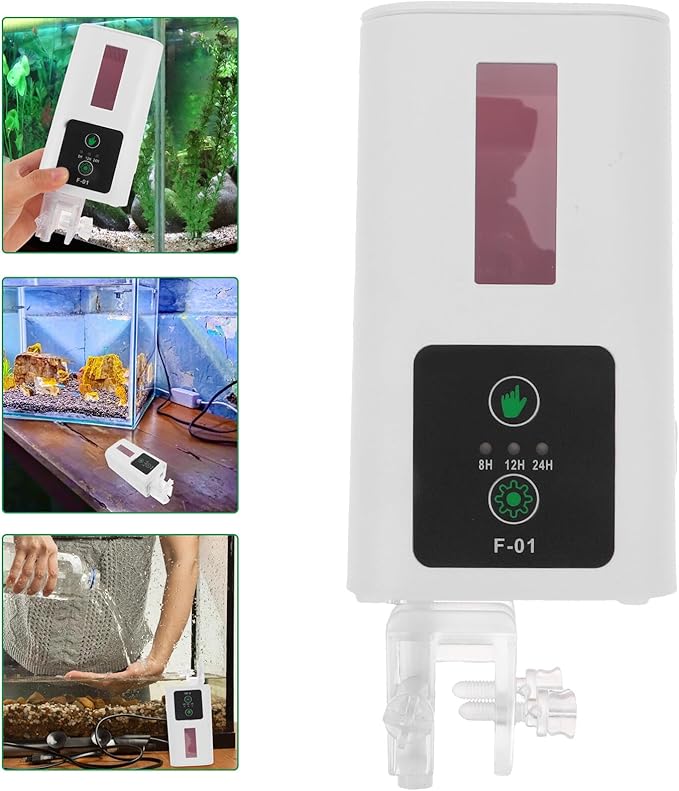 KESYOO Automatic Aquarium Feeder Fish Tank Food Dispenser with Timer for Turtles and Betta Fish, Smart Feeding Machine Compatible with Aquatic Pets, Vacation Self-Feeding Device