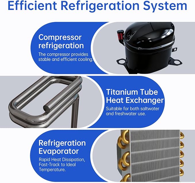 Aquarium Chiller 21-Gallon Fish Tank Chiller, A11-Built-in Pump, A11JJ-External Water Pump, R600a Compressor Quiet Cooling, Suitable for, Reef, and Hydroponics (Fres/Salt Water) (A11)