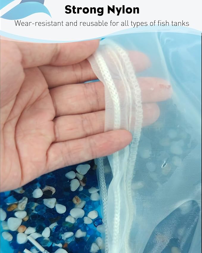 Pawfly 8 Pack 150 Micron Aquarium Filter Media Bags with Drawstring, Fish Tank Extra Fine Mesh Bag (11.8" x 7.8"), Aquarium Mesh Bag for Ceramic Rings, Fine Resins, Bio Filter Balls, Activated Carbon