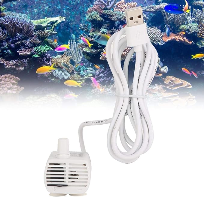 1-3W USB Mini Submersible , Mobile Phone Charger Aquarium , White for Aquarium Resin Fountain