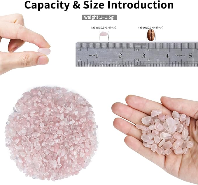 Colorful Agate 1lb Crystal Polished Tumbled Stones Irregular Shaped Crystal Chips Bulk Natural Gemstone Aquarium Gravel Rocks Vase Filler Fish Tank Gravel Home Decoration (Rose)