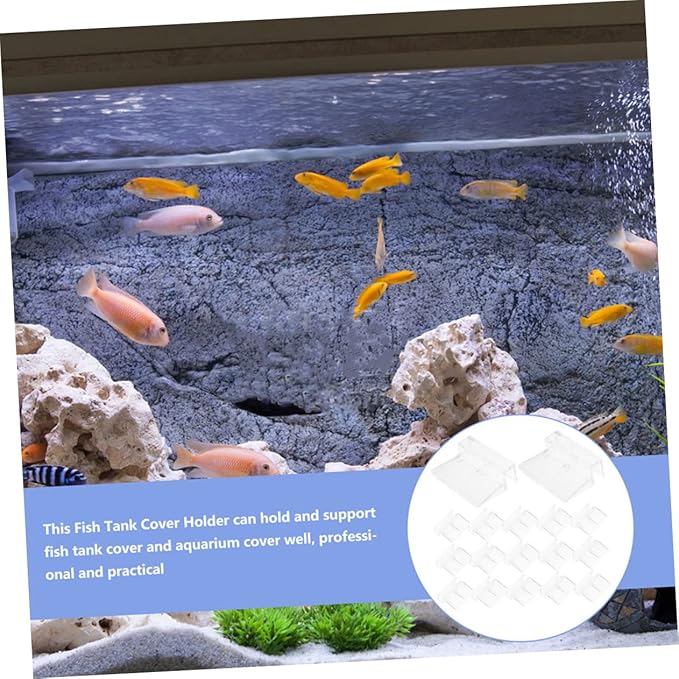 BESPORTBLE 32pcs Acrylic Aquarium Lid Clips Fish Tank Cover Bracket Easy Install Rimless Tank Support High Strength Clips for Fish Aesthetic