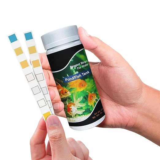 JOR Aquarium Water Test Strips, Compatible with Swimming Pool, Freshwater and Saltwater Fish Tanks, Detect pH, Chlorine, Carbonate, Water Hardness, 100 Strips