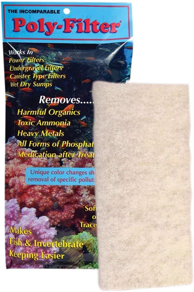 Poly-Bio-Marine, Fish Aquarium Filter Media Pad, 3-Pack, 4” x 8” (3-(Pack))