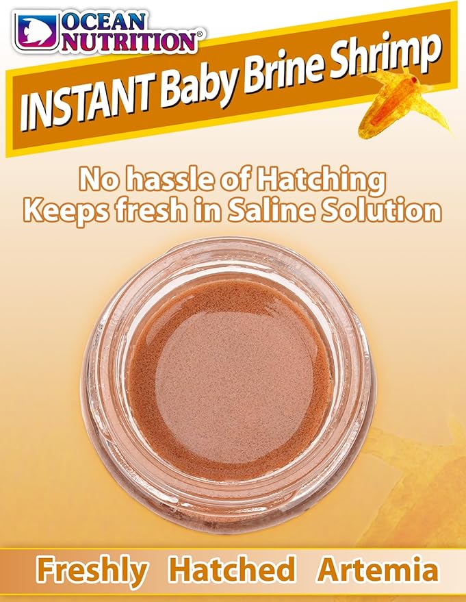 Ocean Nutrition Instant Baby Brine Shrimp Eggs 0.7oz (20g) in Saline Solution, Fish Tank Fry, Betta & Tropical Fish Food for Saltwater & Freshwater Aquarium