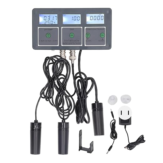 8 in 1 Water Quality Tester, pH EC TDS ORP SG Salt CF Temperature, Real Time Wi Fi Monitoring, Tuya App Compatible, for Aquariums, Hydroponics, Pools, Spas