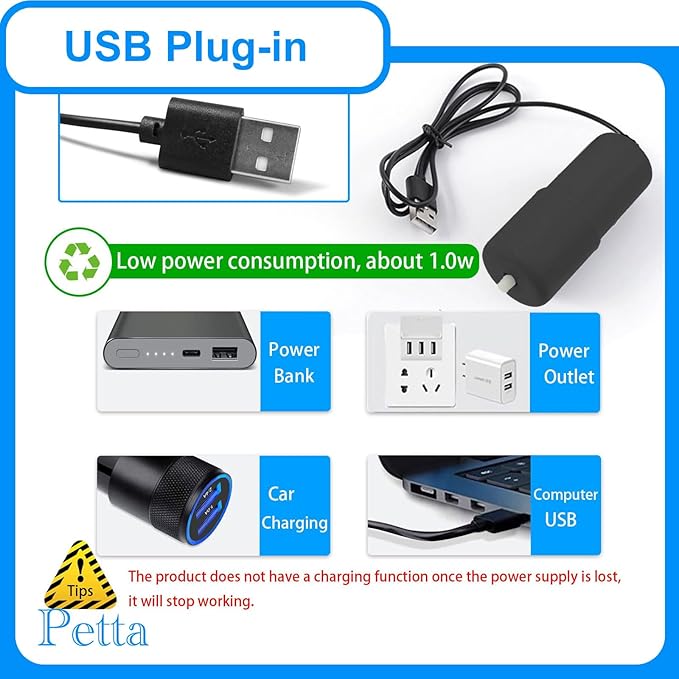 USB Air Pump for Aquarium, Quiet Mini Oxygen Air Pump with 1 Sponge Filter, 1 Air Stone for Shirmp Nano Fish Tank & Transporting Aquatic PA152-3