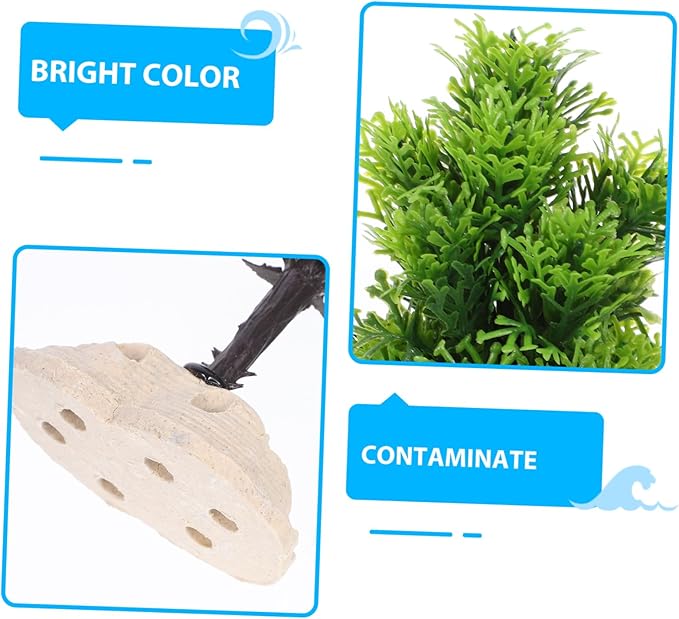 1pc Lifelike Christmas Tree Aquatic Plants for Fish Tank Decor Aquarium Landscaping Vivid Fake Water Plants for Home Desktop Aquarium Decoration