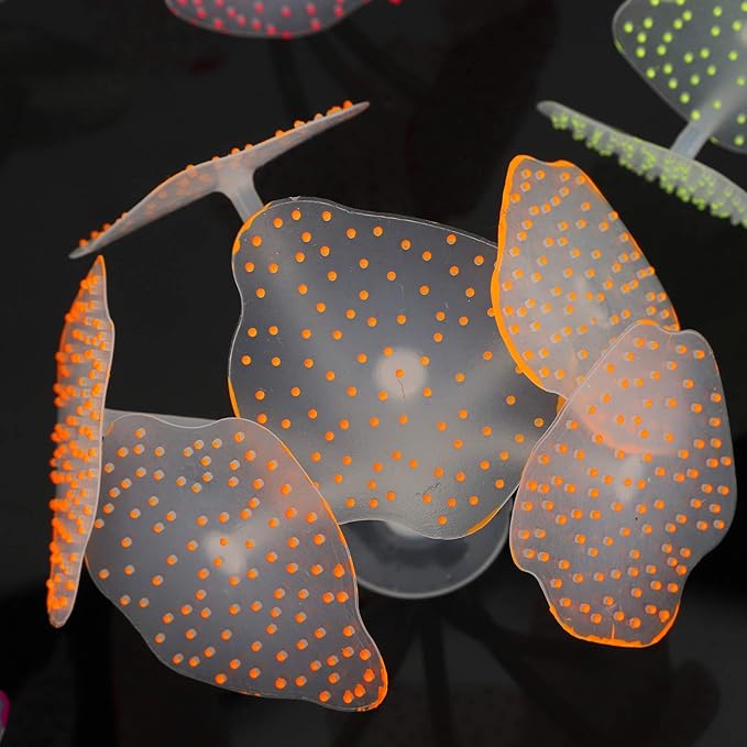 HERCHR 6 Pack Glow Fish Tank Decorations, Silicone Coral Aquarium Decorations Glowing Plants Corals for Aquarium Fish Tank Ornament Glowing Coral Fish Tank Decorations Plants Glow Coral Ornament