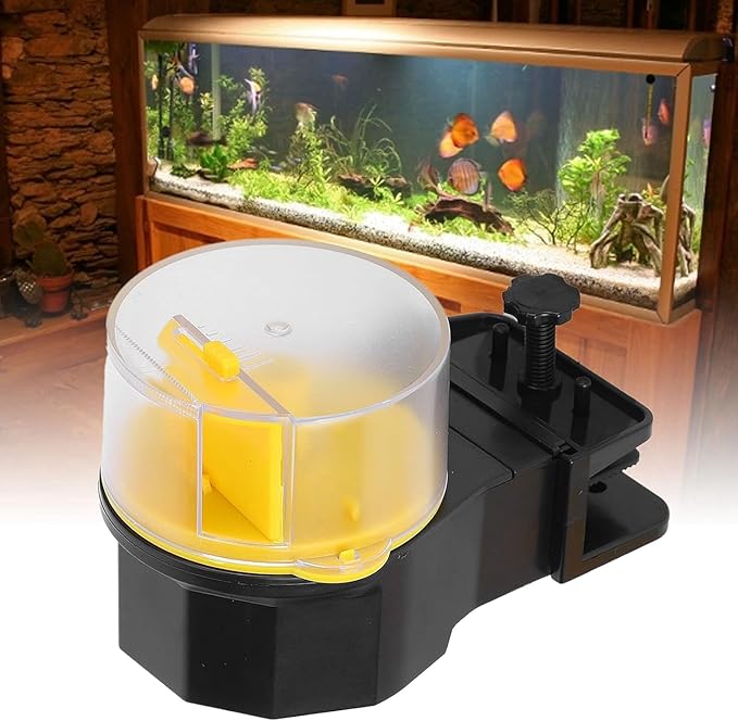 Aquarium Automatic Fish Feeder, Fish Food Timer Fish Food Vacation Feeder Auto Fish Feeder Vacation Timer Feeder for Fish Electric Adjustable Small Fish Feeder Timer